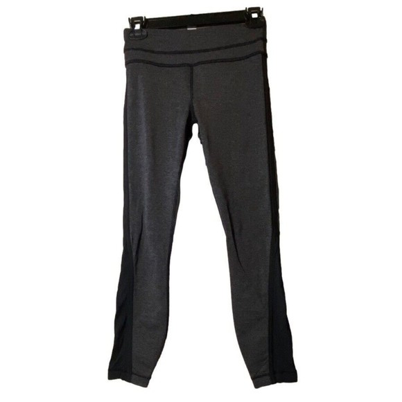 Lululemon‎ Run Pace Tight Heathered Deep Coal back Zipper pocket Leggings sz 4 - Picture 1 of 9